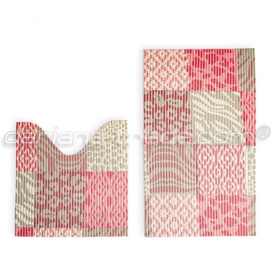 Набір килимів 80x48 + 48x48 см рожевий
