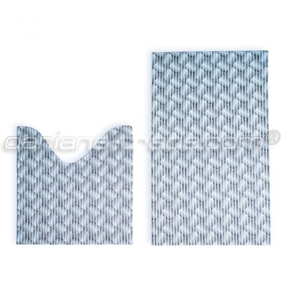 Набір килимів 80x48 + 48x48 см синій