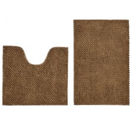 Набір килимків для ванної кімнати Ананас, какао, 55x80+55х50 см