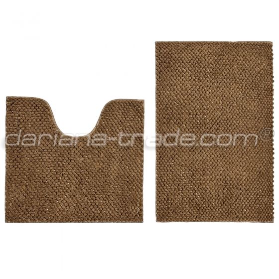 Набір килимків для ванної кімнати Ананас, какао, 55x80+55х50 см