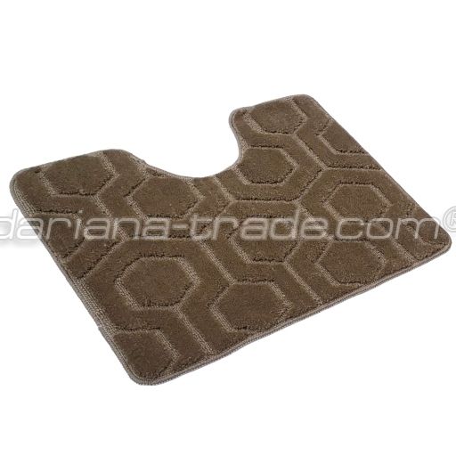 Килимок для ванної з вирізом соти  60x50 бежевий 