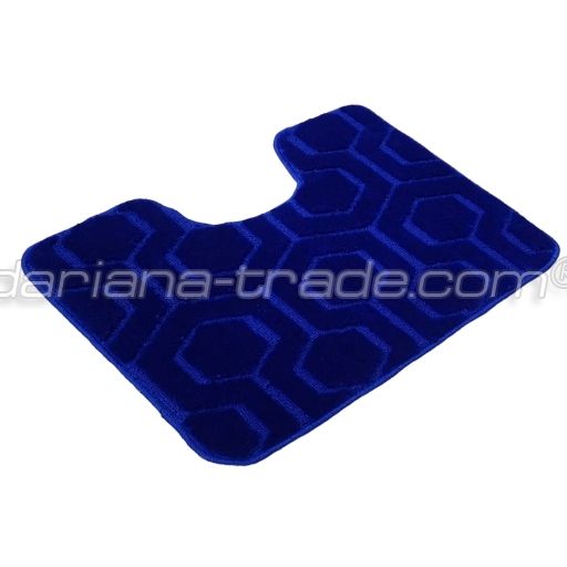 Килимок для ванної з вирізом соти 60x50см синій