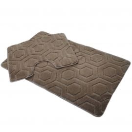 Набір килимів для ванної соти 60х100+60x50см бежевий