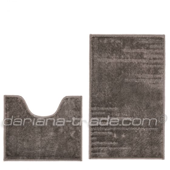 Набір килимів Smile 50x80+50x40 з вирізом бежевий полоса