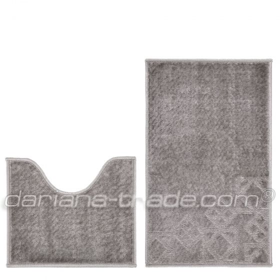 Набір килимів Smile 50x80+50x40 з вирізом світло-сірий ромб