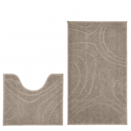 Набір килимів для ванної Joy 57x100+57x50 см бежевий геометрія