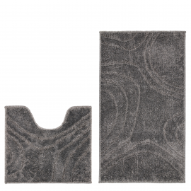 Набір килимів для ванної JOY 57x100+57x50 см сірий геометрія