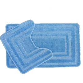 Набір килимів поліпропілен Econom 50х80+50х40 синій, рамка