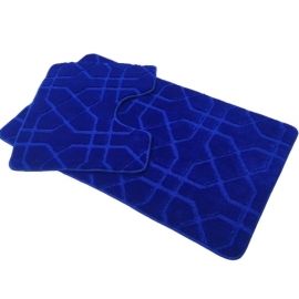 Набір килимів для ванної геометрія 60x100+60x50см синій  