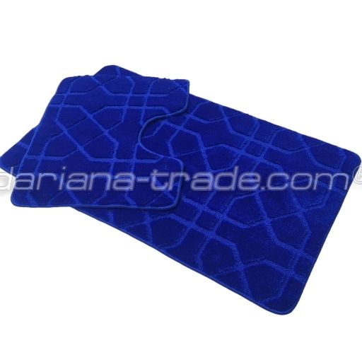 Набір килимів для ванної геометрія 60x100+60x50см синій  